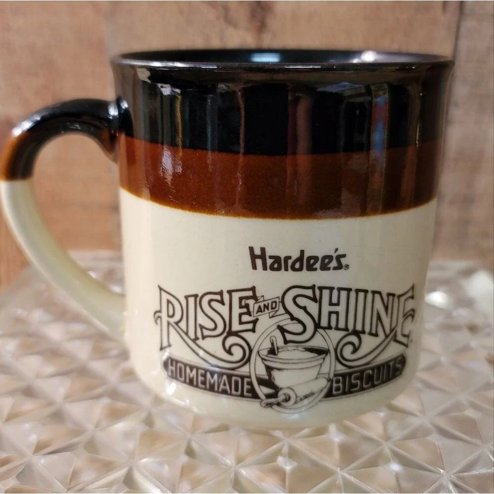 HARDEE’S 1989 RISE AND SHINE HOMEMADE BISCUITS COFFEE MUGS